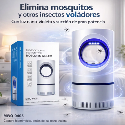 Lámpara Atrapa Mosquitos por Succión Sin Químicos